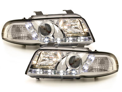 LED TAGFAHRLICHT Scheinwerfer für AUDI A4 B5 95-98 chrom