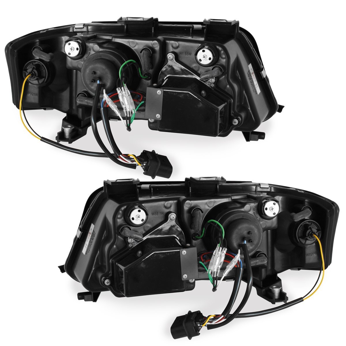 Scheinwerfer für AUDI A6 4B 01-04 Facelift Tagfahrlicht-Optik schwarz