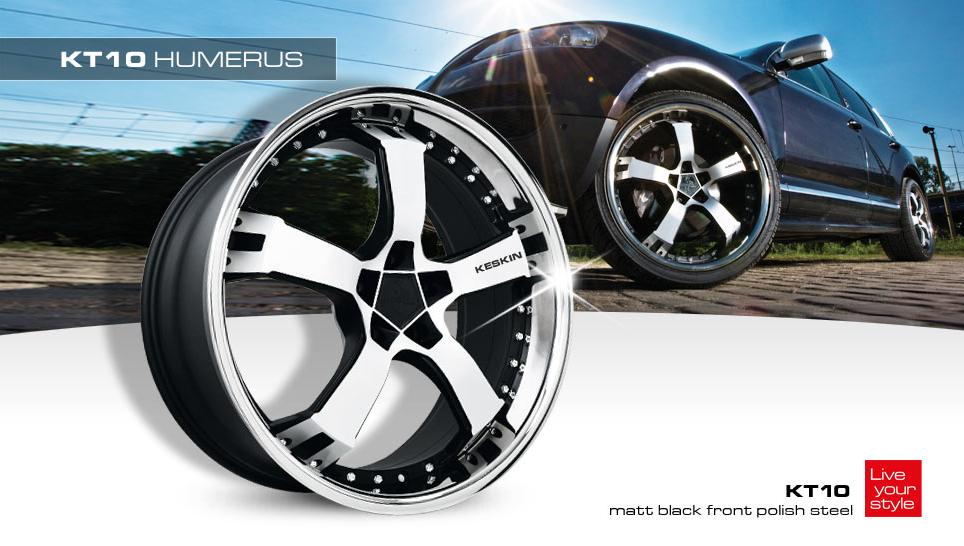 Felgensatz Keskin KT10 8,5+9,5x19 ET30 LK 5x112 schwarz frontpoliert