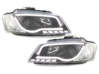 Lightbar Scheinwerfer für Audi A3 8P 08-12 LED TAGFAHRLICHT schwarz
