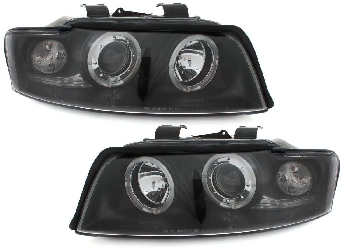 LED Angel Eyes Scheinwerfer für AUDI A4 8E B6 01-04 schwarz
