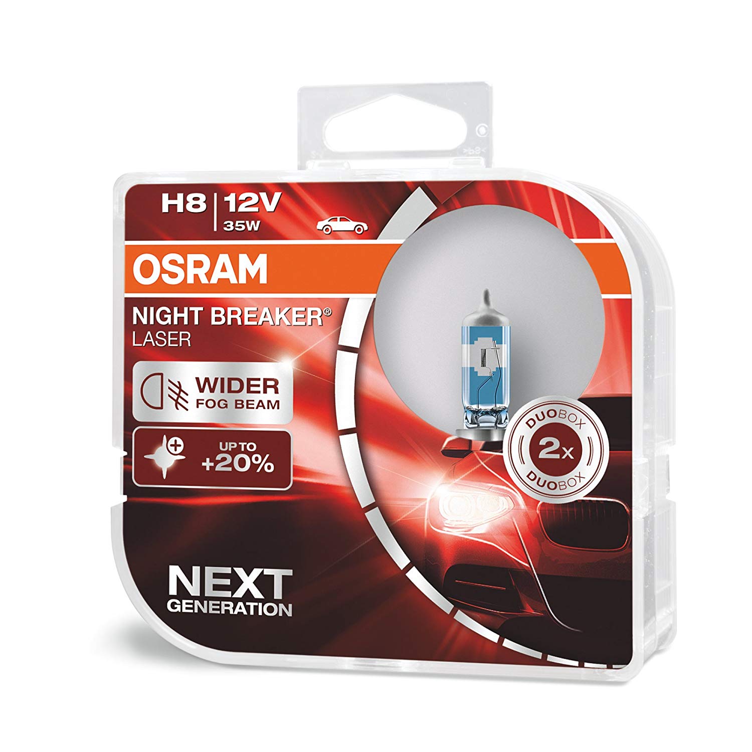 Osram NIGHTBREAKER LASER NEXT GENERATION H8 12V 35W 2 Stück im Hardcover