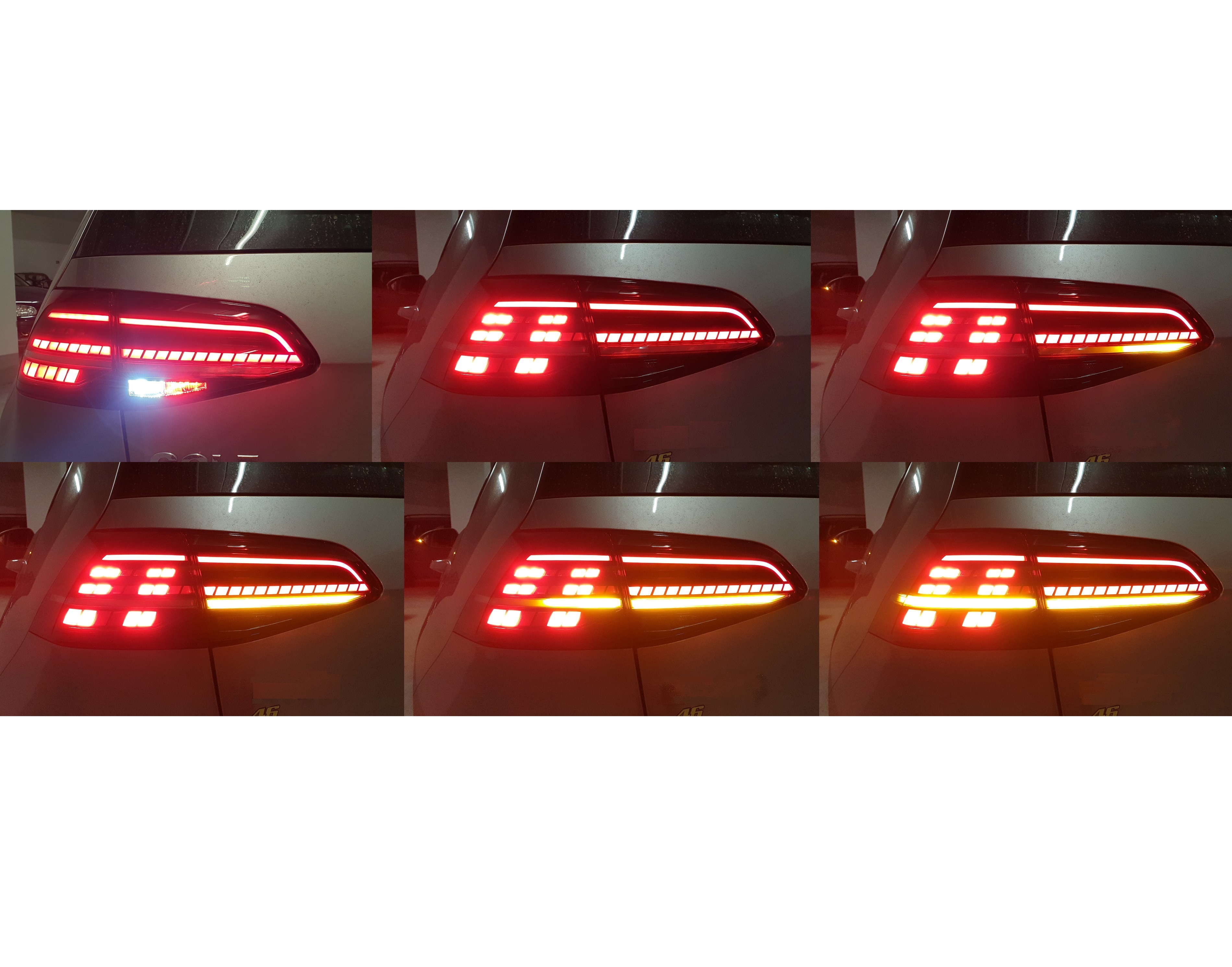 LED Rückleuchten für VW Golf 7 2013-2017 STARTANIMATION dynamischer LED Blinker rot smoke V2