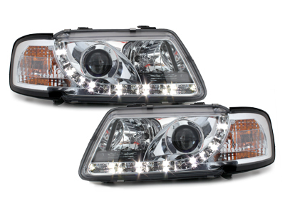 Scheinwerfer für AUDI A3 8L 09.96-08.00 Tagfahrlicht-Optik chrom
