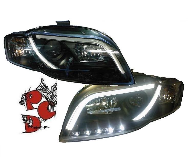 Light-Tube Scheinwerfer für Audi A4 8E B7 04-07 schwarz