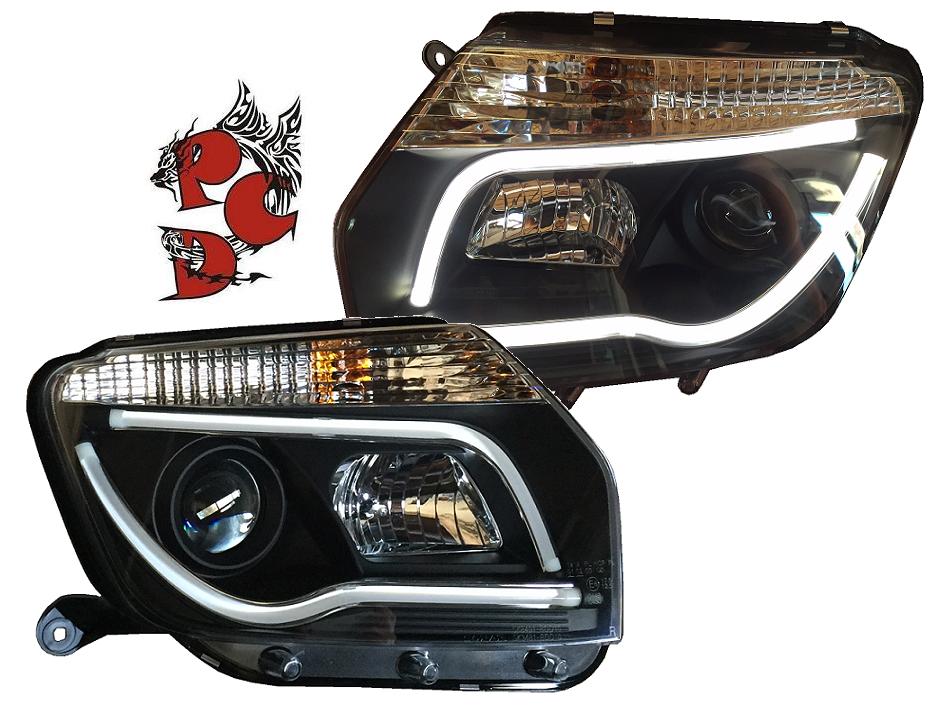 Light-Tube Scheinwerfer für Dacia Duster 09-14 schwarz