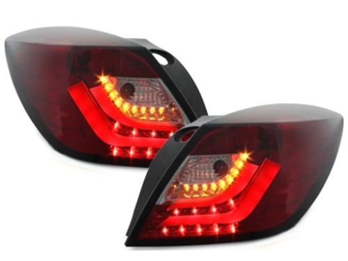 Lightbar LED Rückleuchten für Opel Astra H GTC 3-Türer dunkelrot Sonar