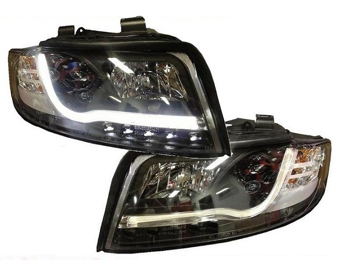 Light-Tube Scheinwerfer für Audi A4 8E B6 01-04 schwarz