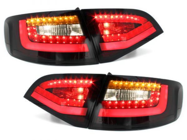 LITEC LED Rückleuchten schwarz mit dynamischem Blinker für Audi A4 B8 8K 08-11 Avant mit Halogen