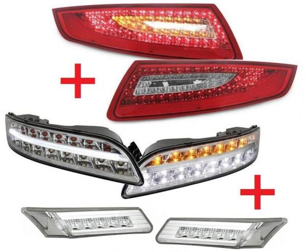 Led Rückleuchten für Porsche 911 997 + Led Blinker Nebelscheinwerfer Standlicht Seitenblinker chrom