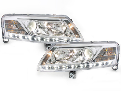 LED TAGFAHRLICHT Scheinwerfer für AUDI A6 4F 04-07 chrom Sonar