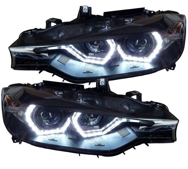 Scheinwerfer für BMW F30 F31 LCI 07/15-18 schwarz Xenon-Optik mit Tagfahrlicht