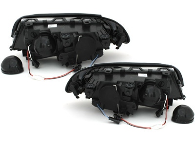 LED Angel Eyes Scheinwerfer für BMW E46 Coupe 98-01 schwarz