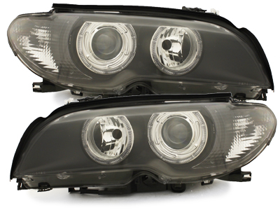 Angel Eyes Scheinwerfer für BMW E46 Coupe und Cabrio 03-06 schwarz Depo