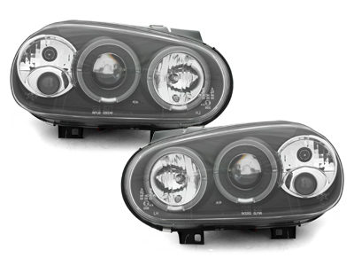 Led Angel Eyes Scheinwerfer für VW Golf IV 97-04 schwarz