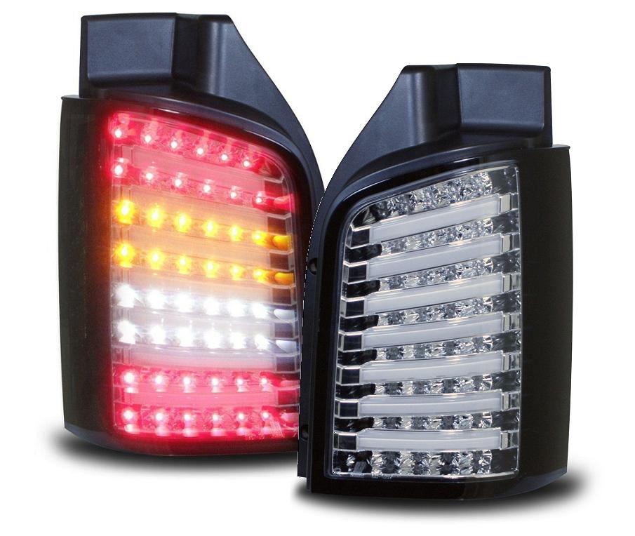 LED Rückleuchten für VW T5 2003- inkl. Facelift schwarz klar