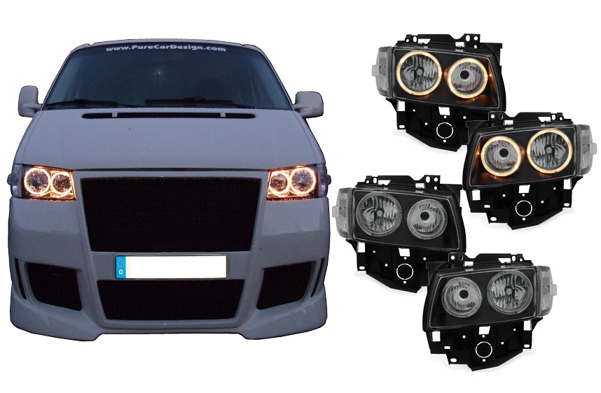 Angel Eyes Scheinwerfer für VW T4 97-03 LV 2 Standlichtringe schwarz