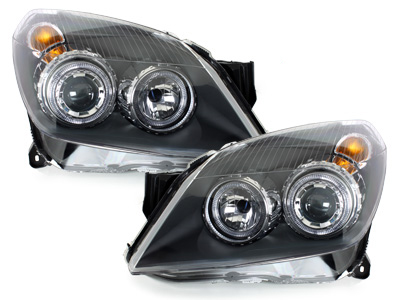Angel Eyes Standlicht Scheinwerfer für Opel Astra H 04-09 schwarz
