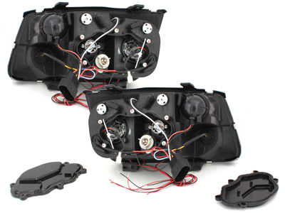 Scheinwerfer für VW Bora 98-05 2 LED Standlichtringe schwarz