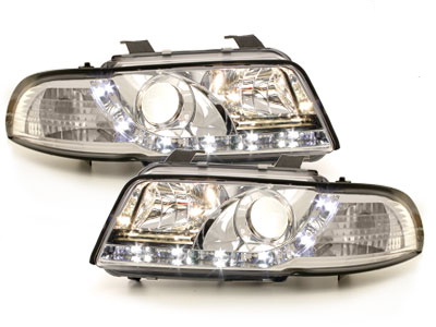 LED TAGFAHRLICHT Scheinwerfer für AUDI A4 B5 95-98 chrom