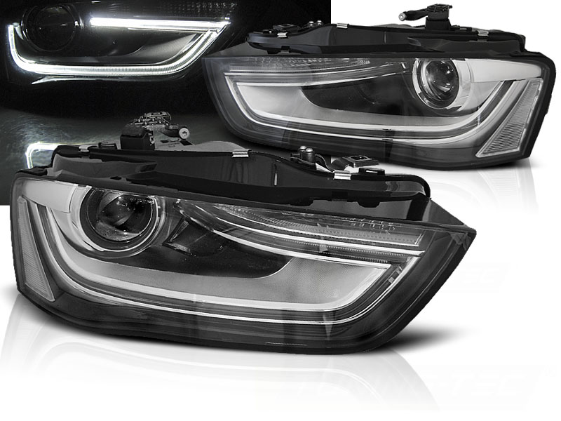 LED TAGFAHRLICHT Scheinwerfer für AUDI A4 B8 8K 12-15 schwarz