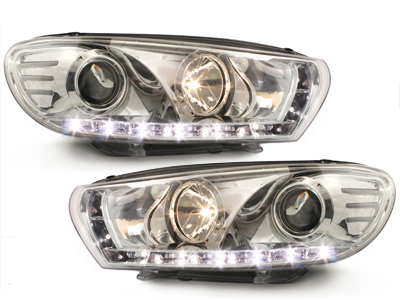 LED TAGFAHRLICHT Scheinwerfer für VW Scirocco 3 08-14 chrom