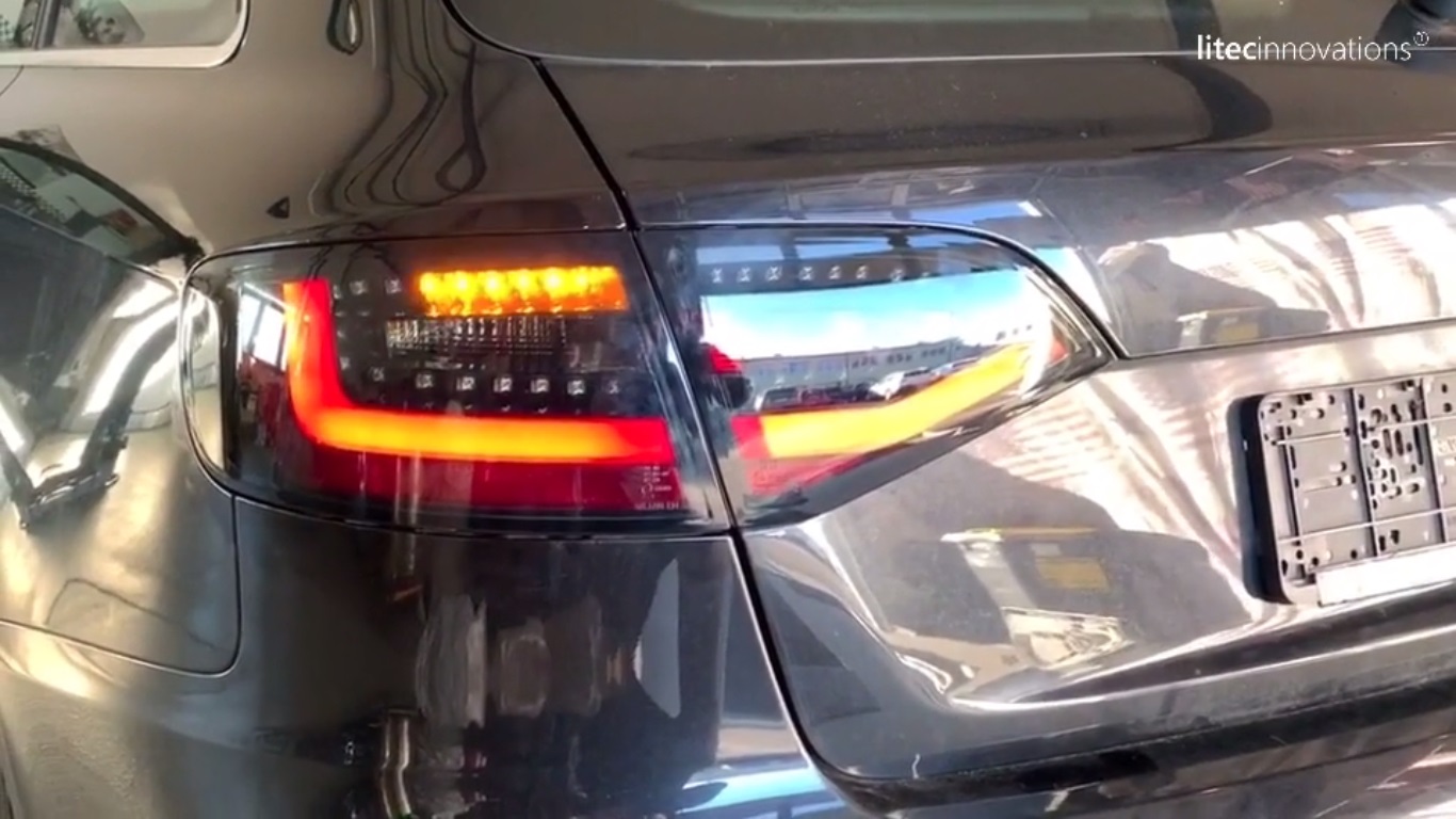LITEC LED Rückleuchten schwarz mit dynamischem Blinker für Audi A4 B8 8K 08-11 Avant mit Halogen