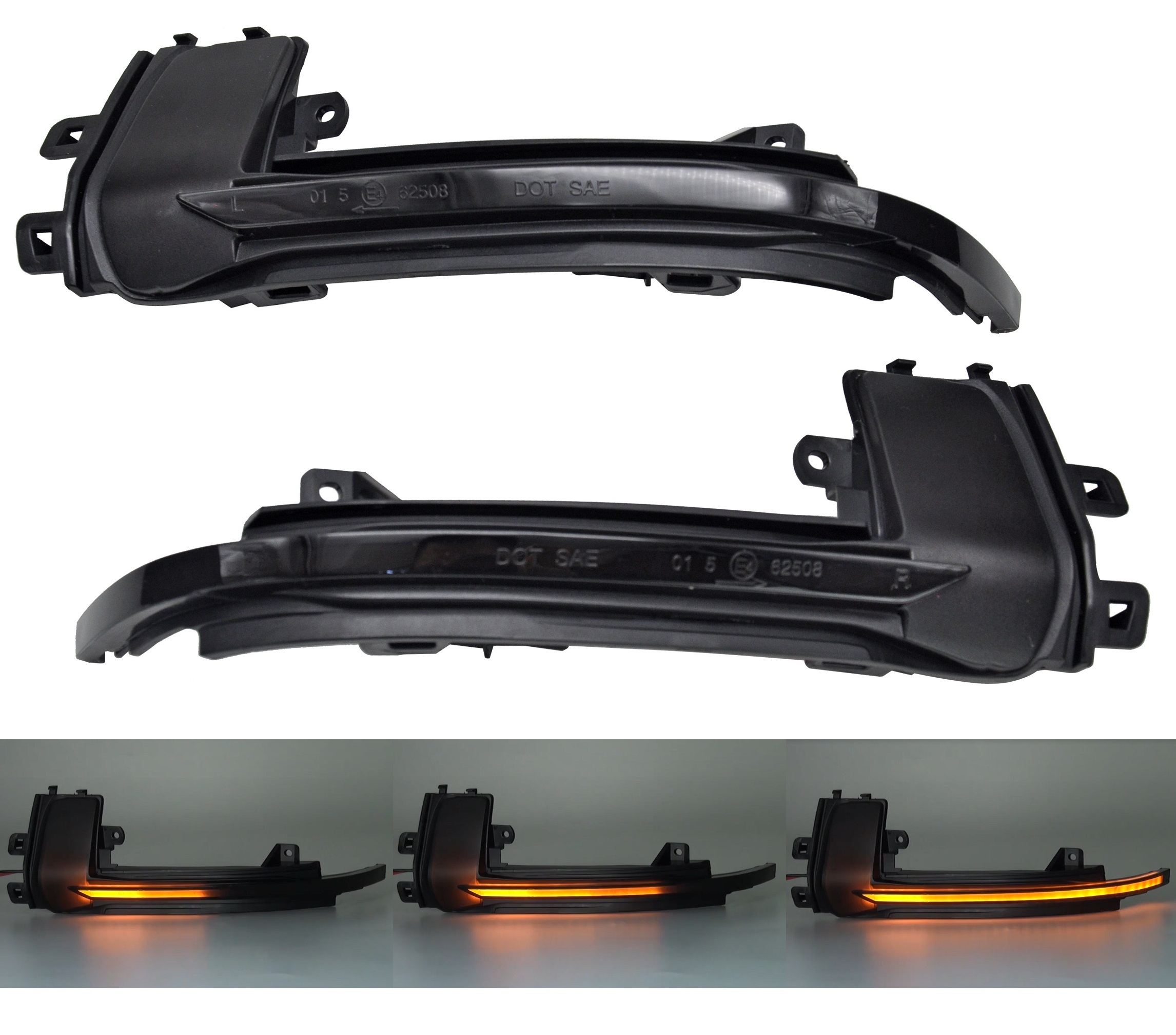 Dynamische Led Spiegelblinker schwarz für Audi A3 8P 06/2010-2013