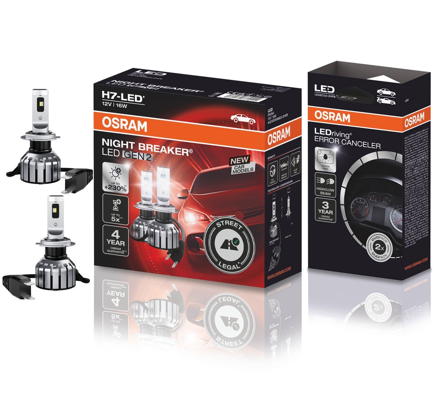 OSRAM NIGHT BREAKER H7 LED 230% Set für BMW F30 F31 F80 11-15 mit Canbus-Modul