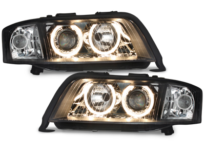 Angel Eyes Scheinwerfer für AUDI A6 4B C5 01-03 schwarz Depo