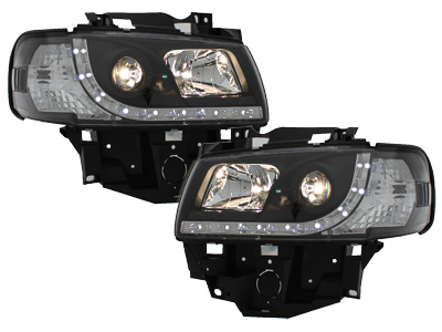 Scheinwerfer für VW T4 Multivan 96-03 Tagfahrlicht-Optik schwarz