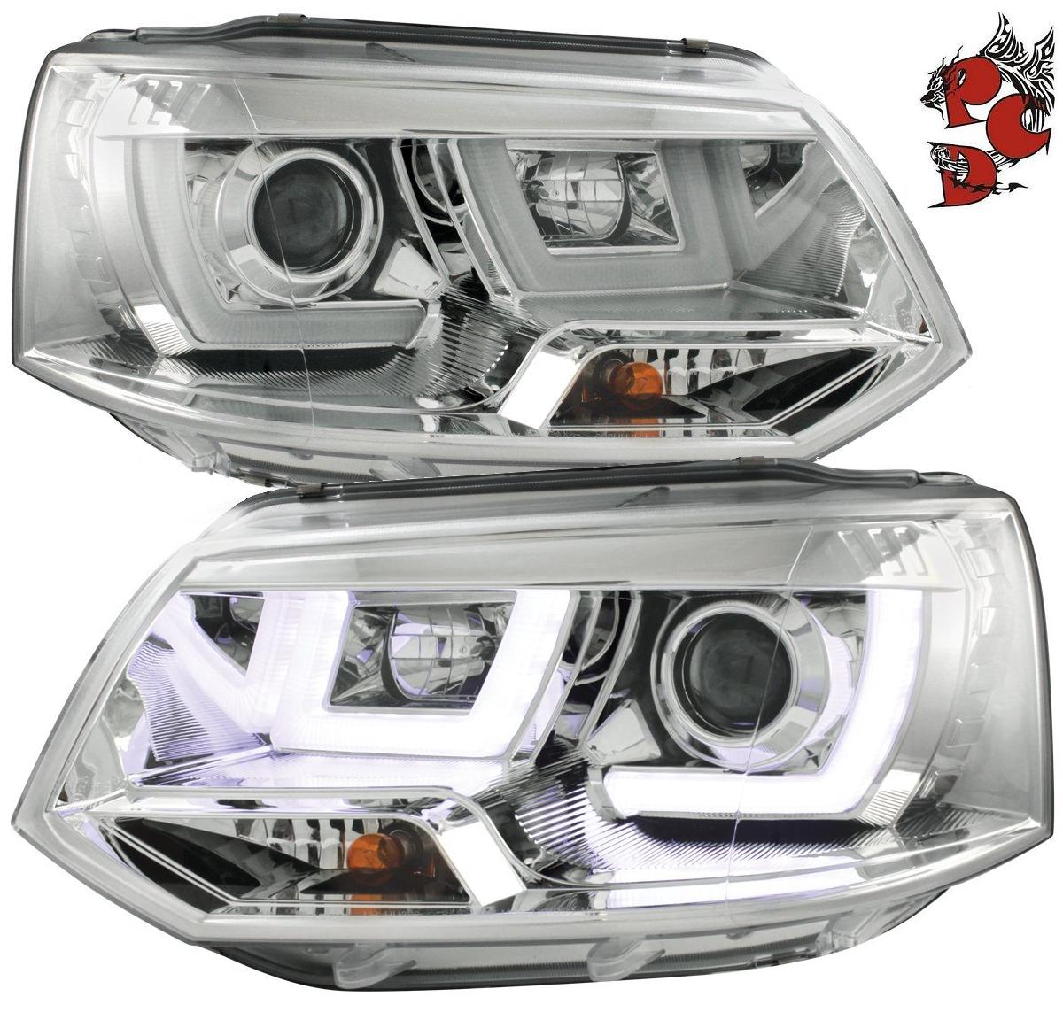 Lightbar Tagfahrlicht Scheinwerfer für VW T5 Bus Facelift 09+ chrom