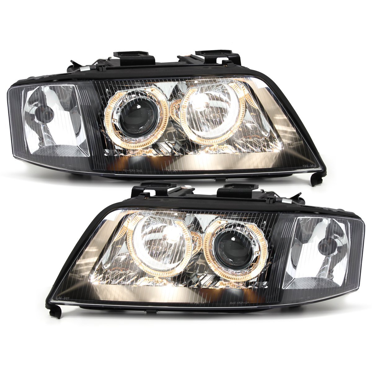 Angel Eyes Scheinwerfer für AUDI A6 4B C5 97-00 schwarz Depo