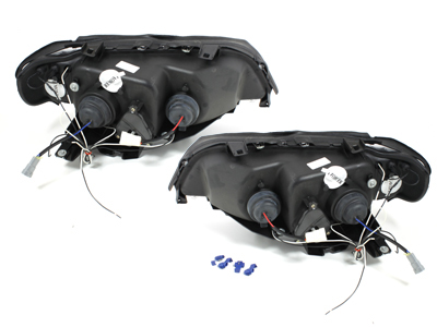 LED Angel Eyes Scheinwerfer für BMW X5 99-03 E53 schwarz Sonar