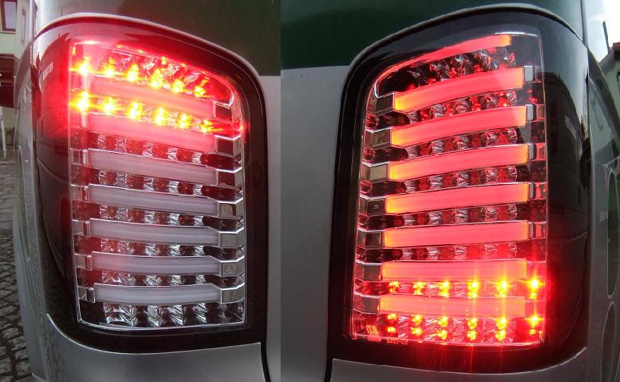 LED Rückleuchten für VW T5 2003- inkl. Facelift schwarz klar