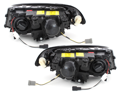 Angel Eyes Scheinwerfer für BMW E46 Coupe und Cabrio 98-03 schwarz DEPO