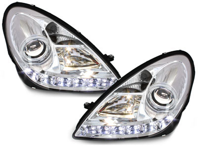LED TAGFAHRLICHT Scheinwerfer chrom für MERCEDES SLK R171 04-11