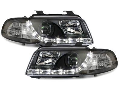 LED TAGFAHRLICHT Scheinwerfer für AUDI A4 B5 95-98 black schwarz