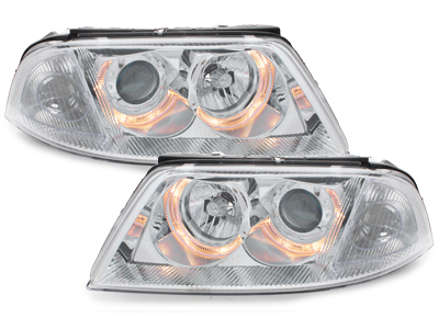 Angel Eyes Scheinwerfer für VW Passat 3BG 00-04 chrom Depo