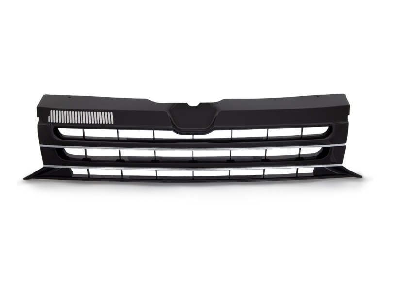 ABS Kunststoff Frontgrill Kühlergrill schwarz chrom ohne Emblem für VW T5 2009-2015 Facelift