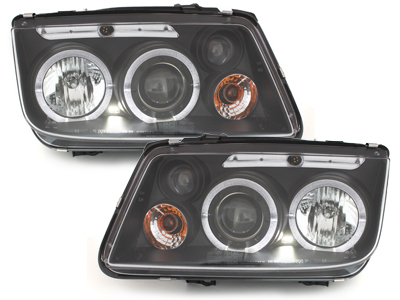 Scheinwerfer für VW Bora 98-05 2 LED Standlichtringe schwarz