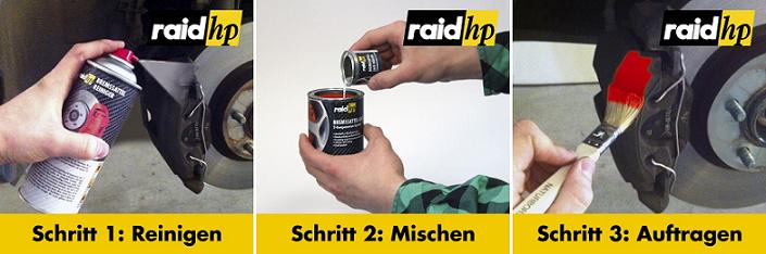 raid hp Bremssattellack schwarz 6-teilig 2-Komponenten-System