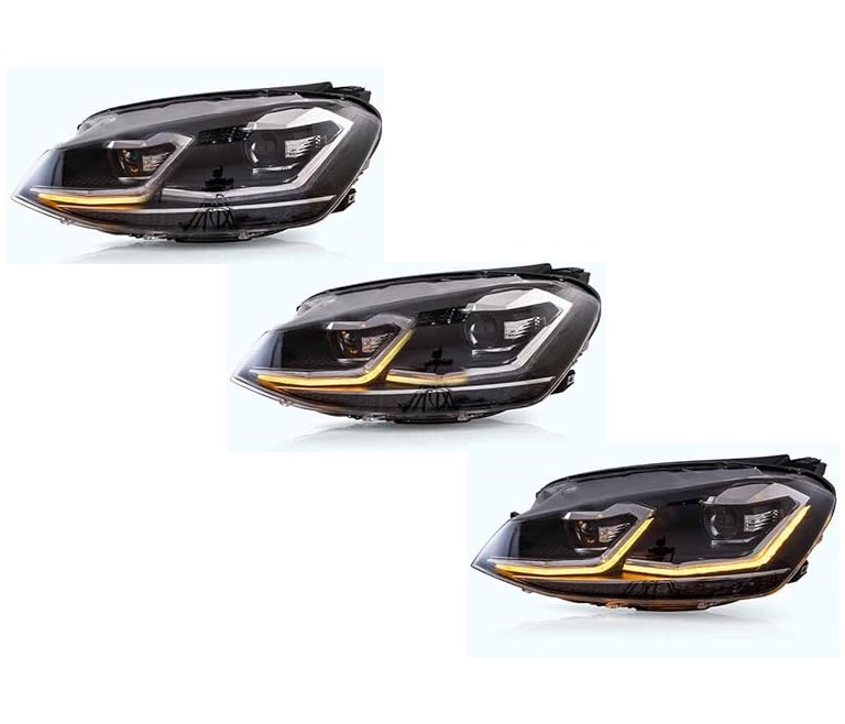 Voll Led Scheinwerfer für VW Golf 7 12-17 schwarz mit dynamischem Led Blinker