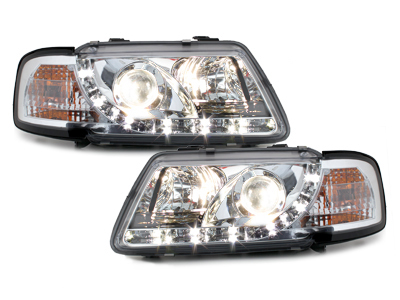 Scheinwerfer für AUDI A3 8L 09.96-08.00 Tagfahrlicht-Optik chrom