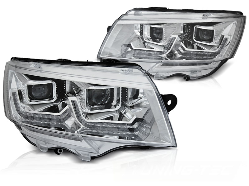 Halogen Scheinwerfer für VW T6.1 Facelift ab 2019 chrom mit dynamischem Led Blinker