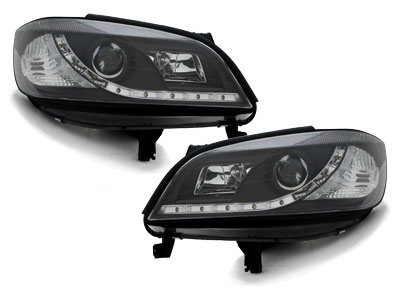 Scheinwerfer für Opel Zafira A 99-05 Tagfahrlicht-Optik schwarz
