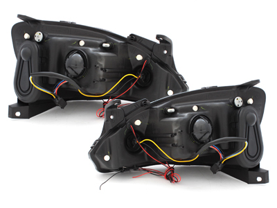 LED Angel Eyes Scheinwerfer für Opel Corsa C 01-06 schwarz