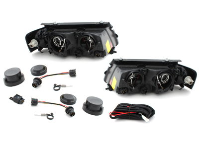 Scheinwerfer für VW Passat 3B 96-00 2 Standlichtringe schwarz DEPO