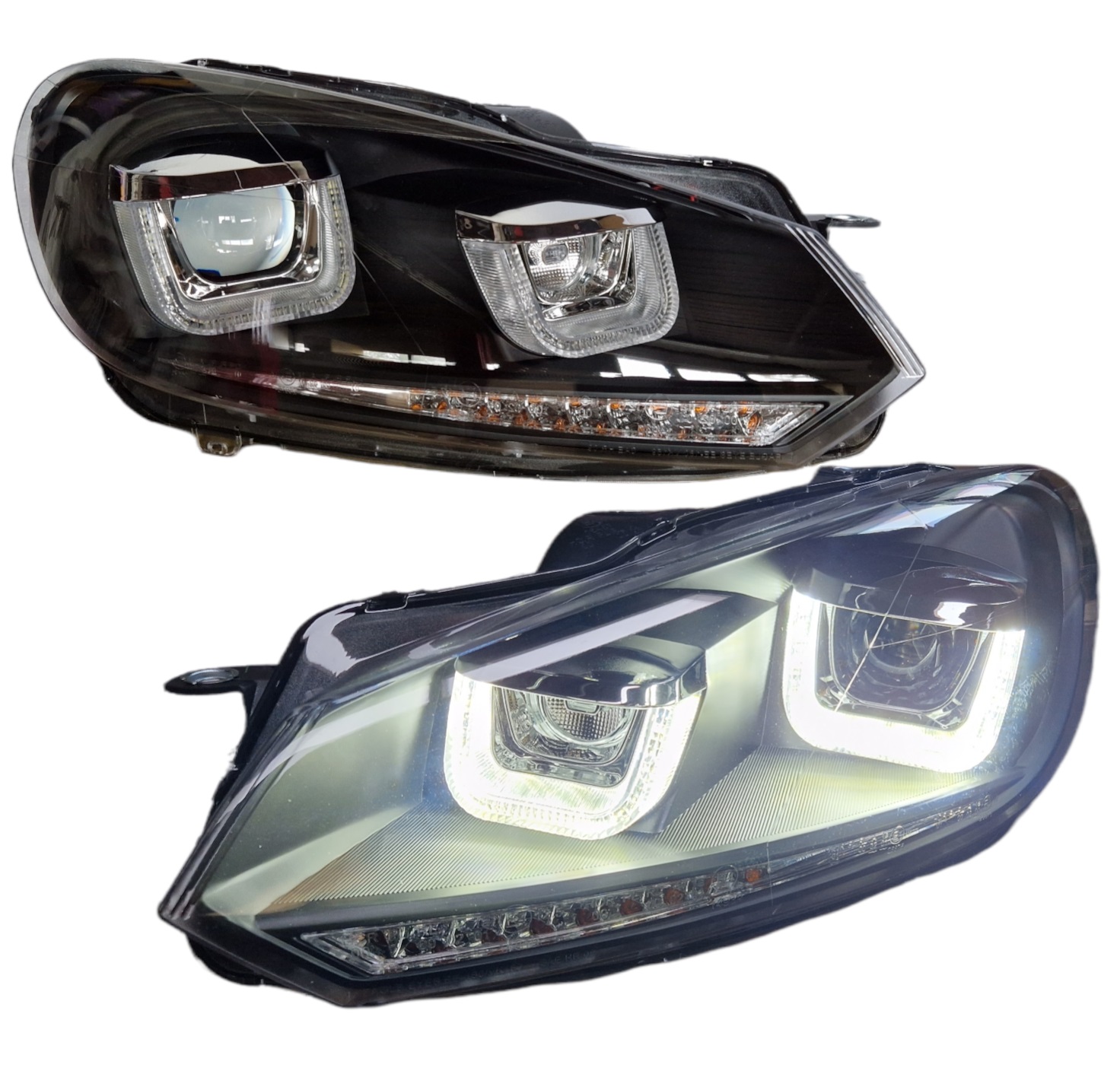 Scheinwerfer für VW Golf 6 08-12 schwarz mit Led Laufblinker EE