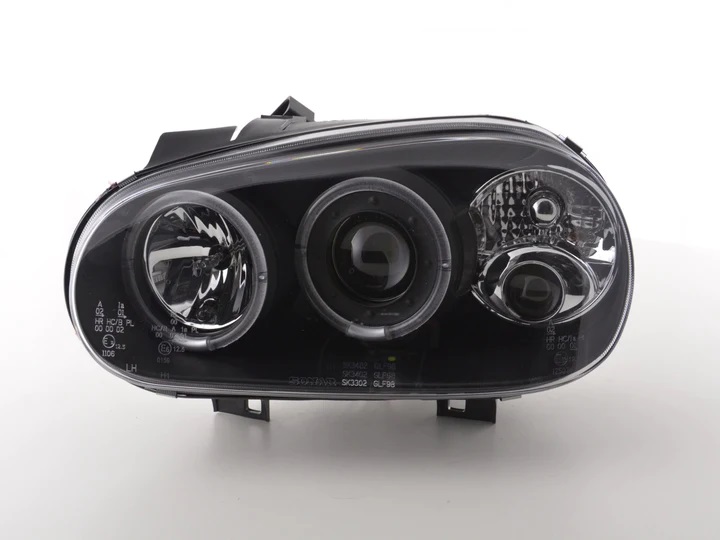 Led Angel Eyes Scheinwerfer für VW Golf IV 97-04 schwarz